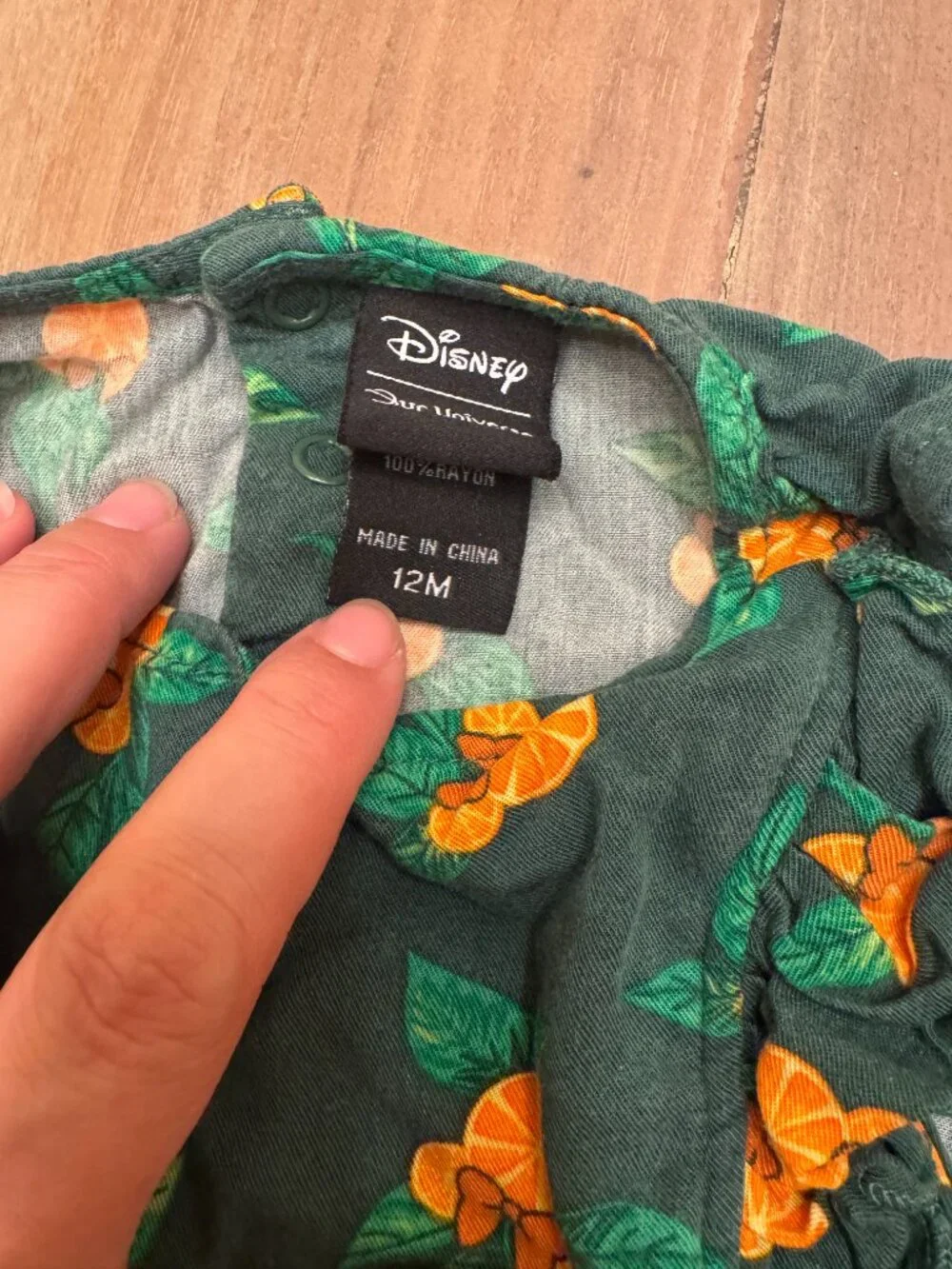 Disney Parks Our Universe Minnie Orange Print Bubble Romper 12M